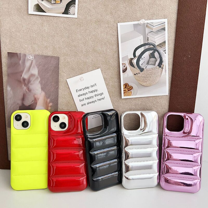 Cross-Border Applicable iPhone 16 Pro Max Phone Case, Aurora down Jacket Style, Glossy High-End Laser Finish, Compatible with Apple 15 Protective Case