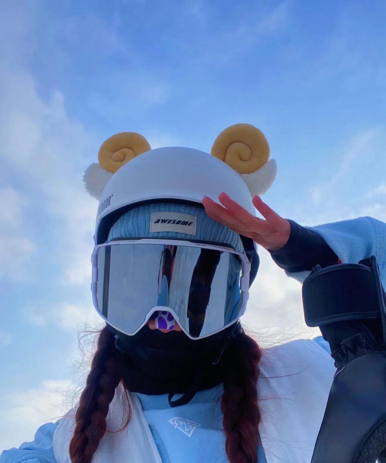 Ski helmet decoration rabbit ears winter ski electric motorcycle motorcycle equestrian helmet decoration