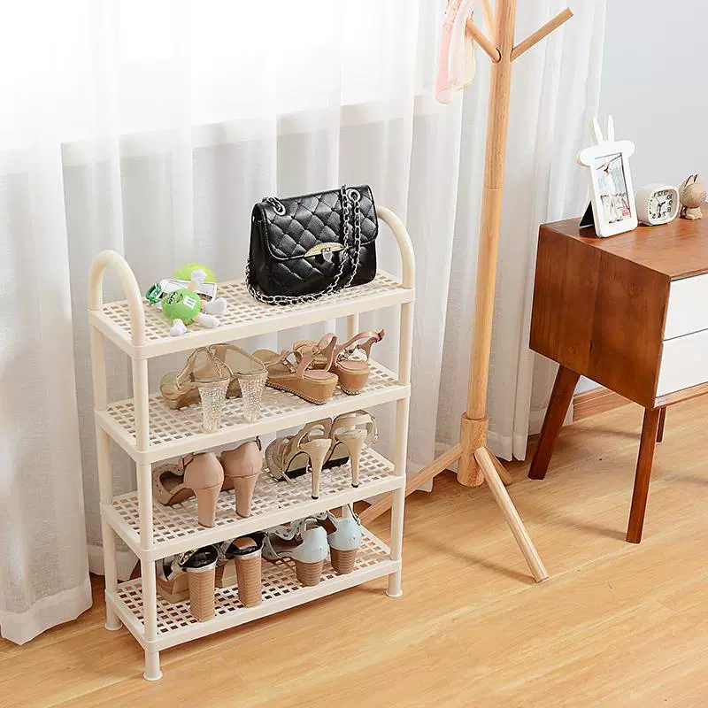 日式塑料鞋架简易门口门后多层宿舍家用寝室鞋子收纳架子塑料鞋柜
