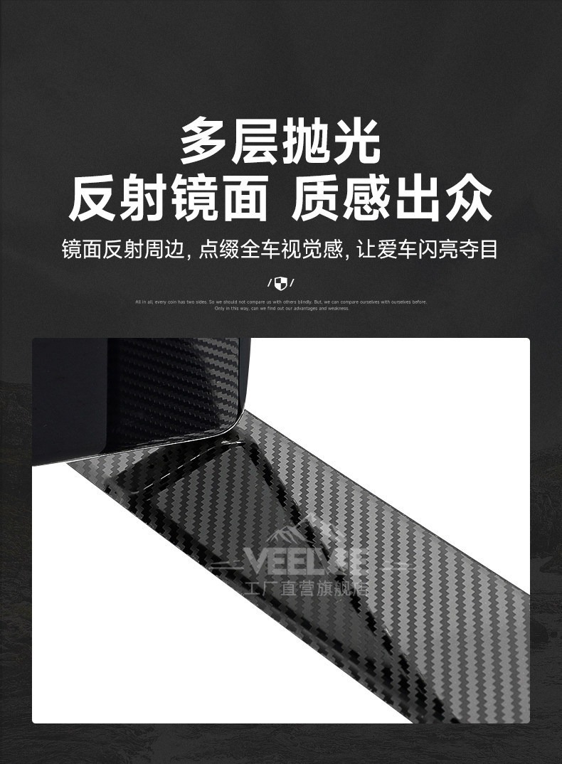 Suitable for Land Rover New Defender 90/110 Carbon Fiber Pattern Interior Decoration Stickers Accessories Steering Wheel Center Console Air Vent Modification