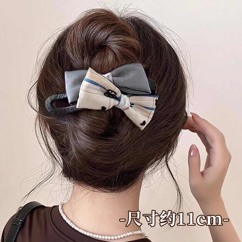 甜美蝴蝶结鸭嘴夹发夹女2025新款高级感大号盘发鲨鱼夹子发卡头饰|undefined