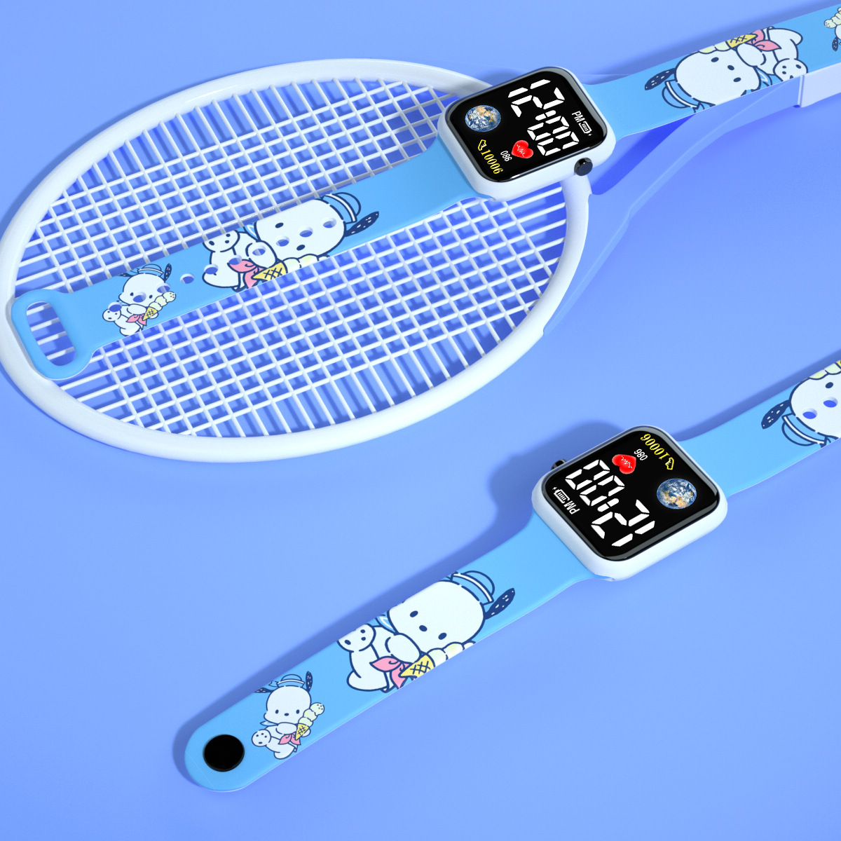 Comercio exterior cool color dibujos animados LED relojes electrónicos de moda lindos cuadráticos parejas estudiantes relojes de botón en stock