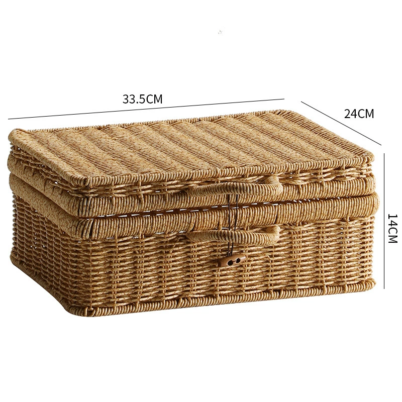 Straw Japanese storage box, woven accessory, storage system