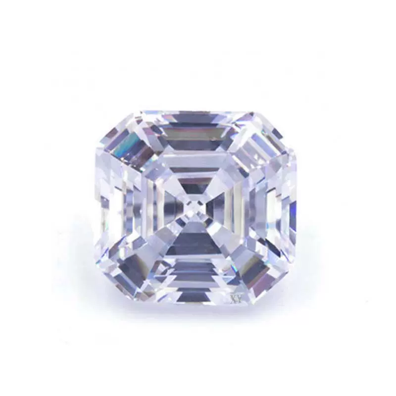 星耀宝石批发5A阿斯切白色锆石裸石戒面 正方倒角车平宝塔CZ皓石