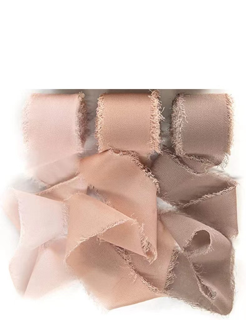 INS deshilachado gasa cinta ramo de la boda borla cinta arco decoración hilo de nieve tira de tela de seda