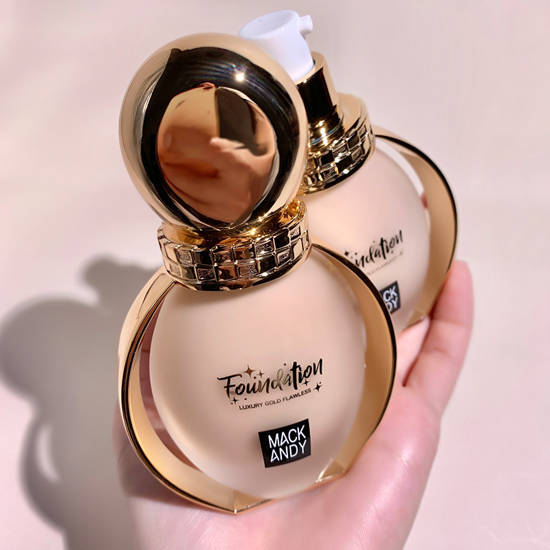 玛可安迪酵母精华粉底液遮瑕初学者自然女裸妆不易脱妆奶油肌粉底|ru