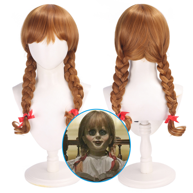 Blue Gold Cosplay Wig Annabelle Ghost Baby Annabelle Ghost Baby Brown Double Twist Halloween