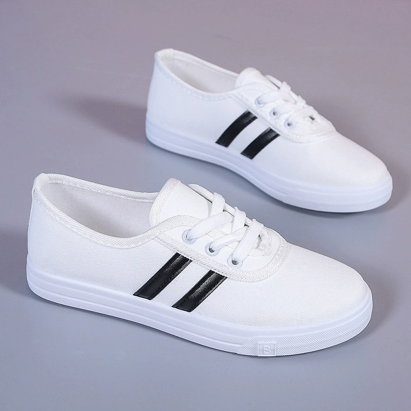 Дышащие женские кеды из холщовой ткани, новинка лета 2025 года, белые, в корейском стиле, модные, универсальные, повседневные спортивные кеды на плоской подошве для студенток.