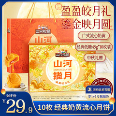 【三只松鼠盈盈皎月礼450g】广式流心月饼中秋蛋黄酥中秋节送礼