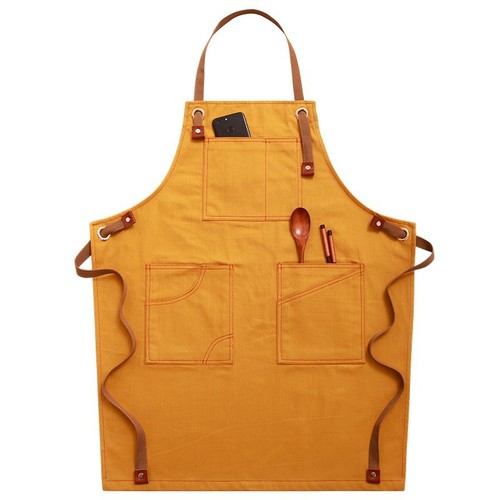 Denim apron for home kitchen with printed logo, restaurant, flower arrangement, milk tea shop, barista, barber work clothes apron