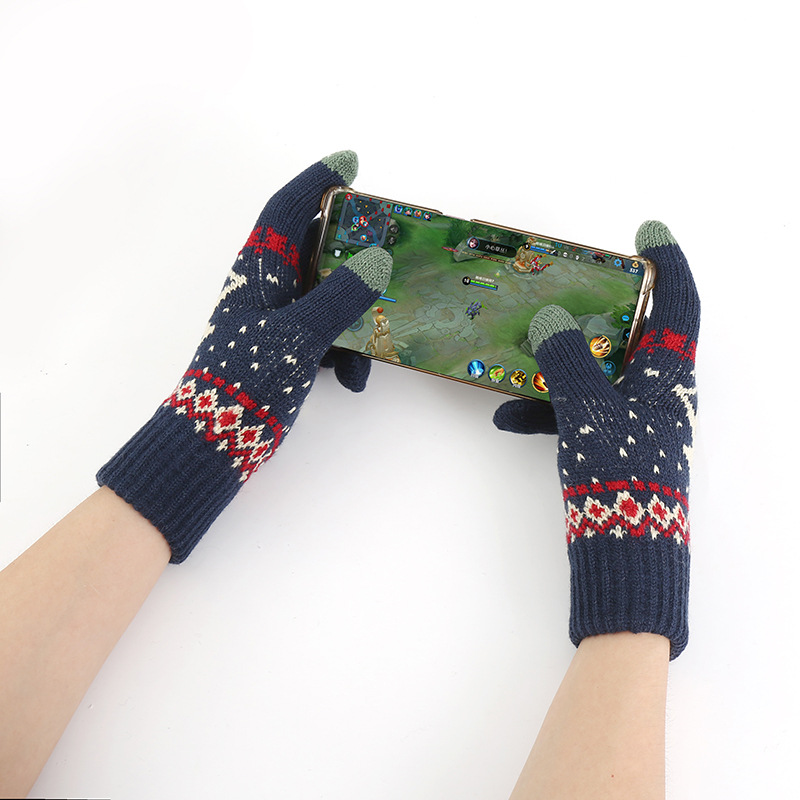Fawn gloves Christmas knit men's and women's cycling sports Winter Touch screensaver warm gloves_maomaolike.com