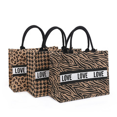 Alibaba.com New Yellow Hemp Tote Bag Waterproof Zipper Hemp Fabric Tote Bag Large Capacity Fashion Burlap Shopping Bag