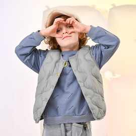 轻薄儿童羽绒马甲女内胆圆领2024年秋冬中小宝宝男童羽绒背心外穿