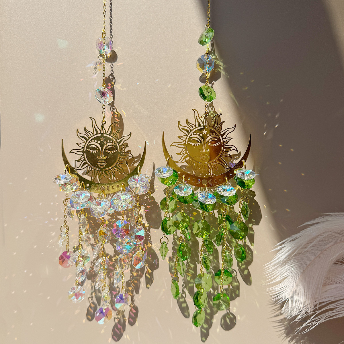 90g Weight Suncatcher, Wind Chime Home Textiles & Decor Type 1 Piece Quantity Housewarming, Graduation, Birthday Occasion Crystal Material Sun Pattern Simple Style Style Simple Style Sun Crystal Suncatcher Wind Chime Wall Art 14