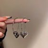 Fashionable metal silver needle, earrings, silver 925 sample, European style, high-quality style