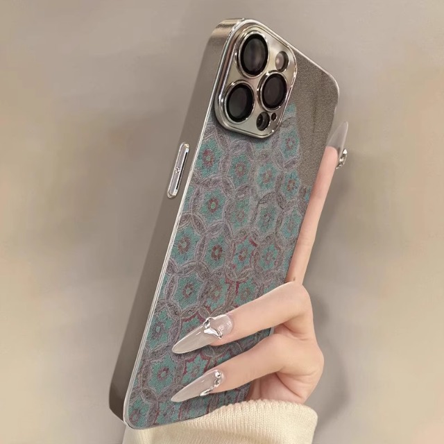 Patrón retro para Apple 16 Promax temperamento estético de moda femenina caso de teléfono iPhone 15 chapado