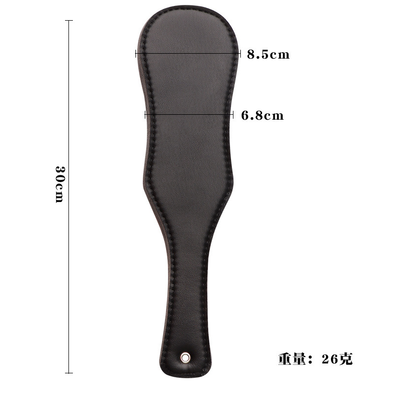 Leather Spanking Paddle with Rivets, Long Handle, Adult Sensory Play Tool — detail image 21