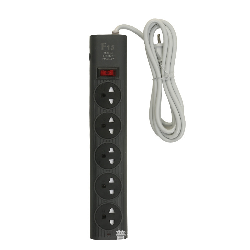 F15 # enchufe de estilo americano con agujeros múltiples con puertas de seguridad de comercio electrónico transfronterizo de 1,8 metros multifunción en blanco y negro