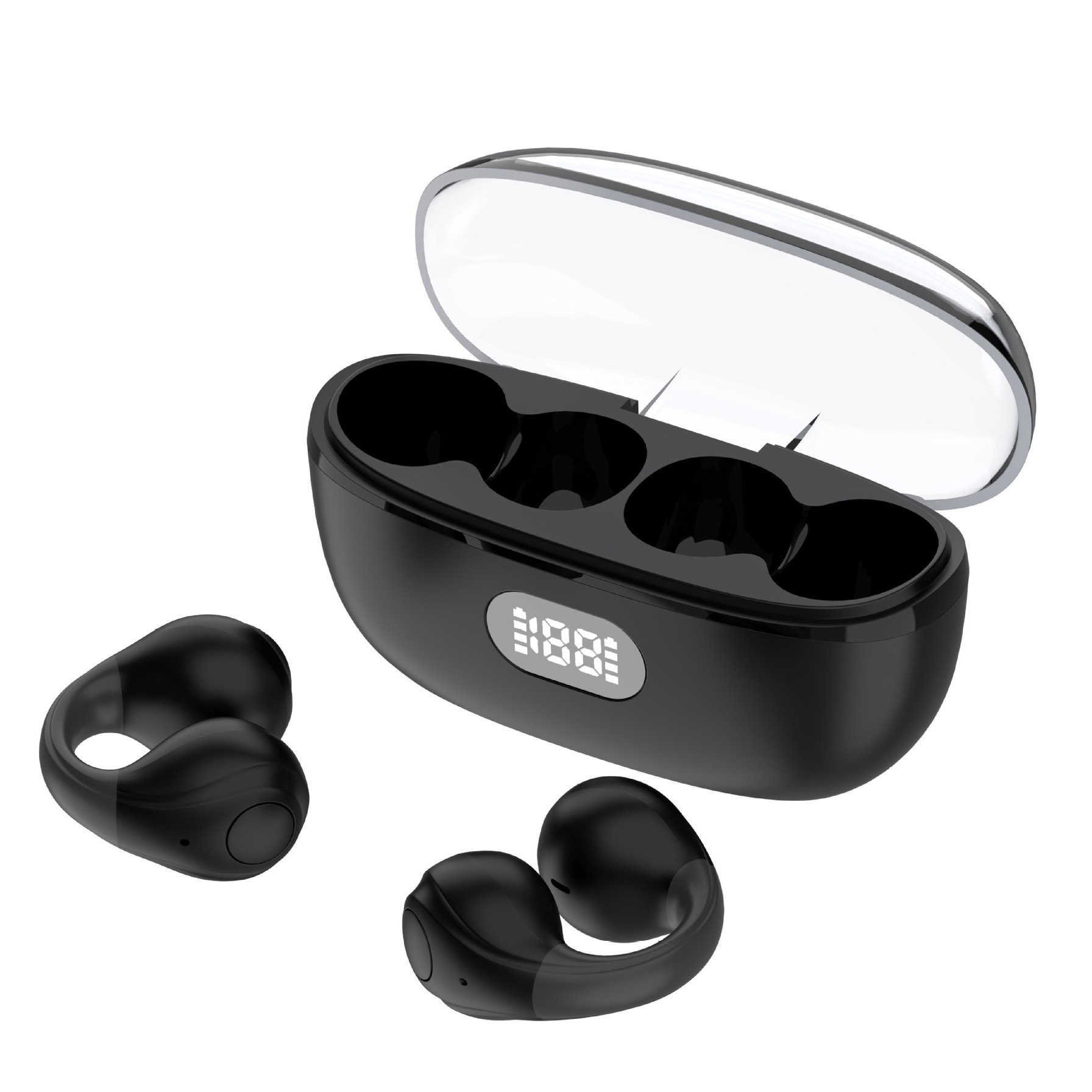 T33 Bluetooth 5.3 Auriculares inalámbricos Clip de pantalla digital Tipo de oído Escuchar música Llamar sin oídos Transfronterizo 2023