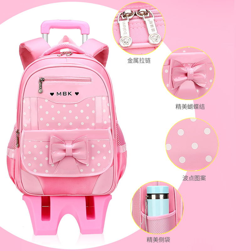 Nuevo punto de onda de la mochila de tirón para niños estudiantes de primaria 1 - 3 - 6 grados 6 - 9 - 12 años de edad mochila de hombro de gran capacidad