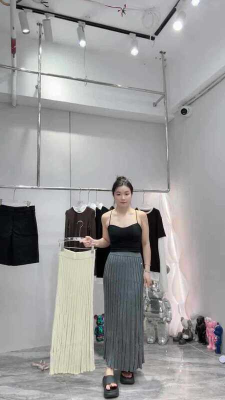 415 Nanyou Wool and Rayon Knit Elastic Waist Long Skirt, Designer Style, No Returns or Exchanges