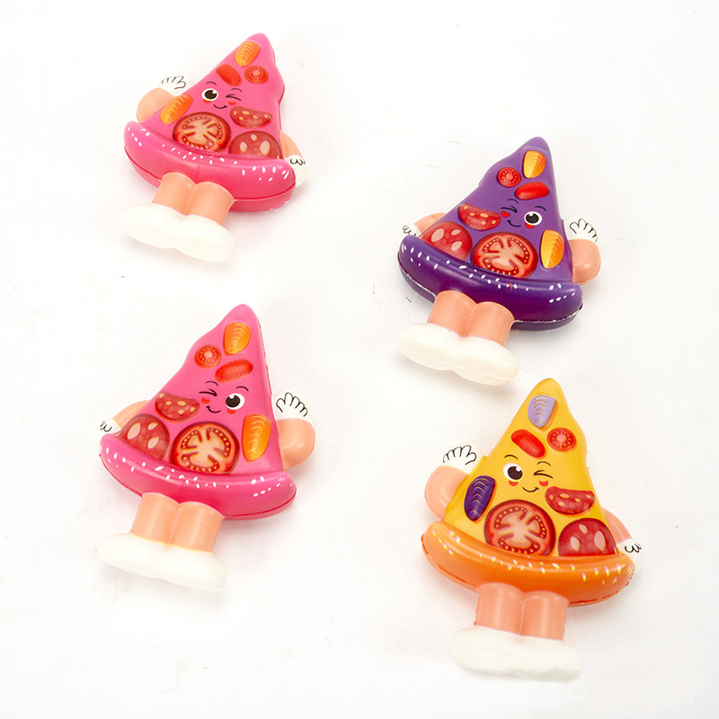 Cross-border PU color impresión simulación pizza comida modelo niños adultos rompecabezas pellizco música descompresión ventilación juguetes al por mayor