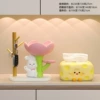 Rabbit, yellow colored paper, wipes, light luxury style