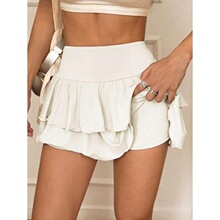 F 18811 Lace Trim Pleated Skirt ��˿���߶�ȹ �羳ŷ��