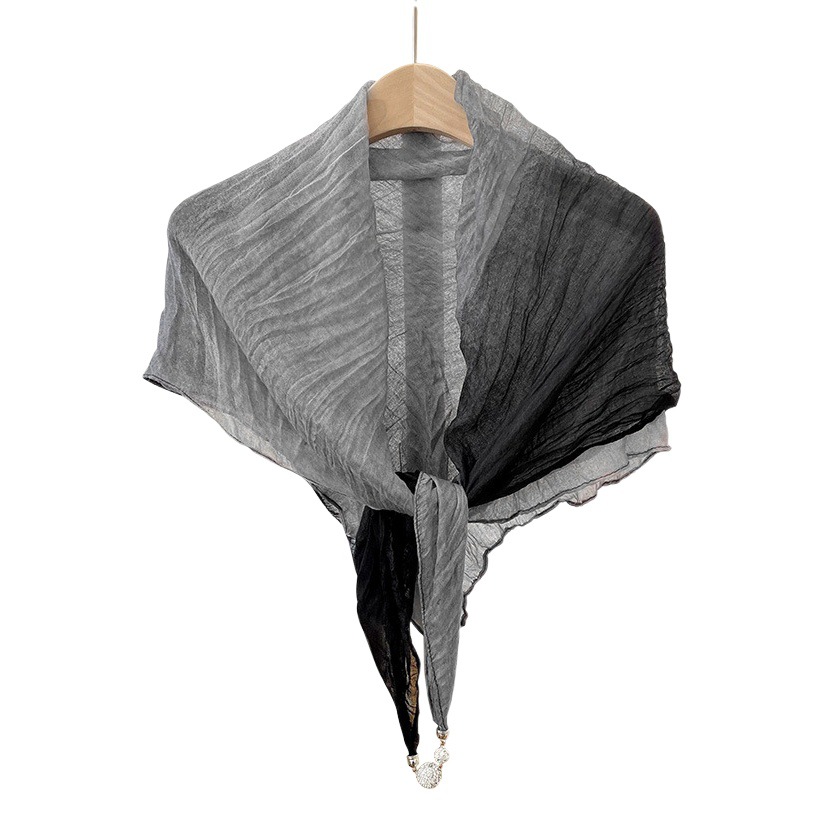 Nueva hebilla magnética multifuncional bufanda de algodón y lino para mujer primavera y verano protección del cuello de la Oficina al aire libre