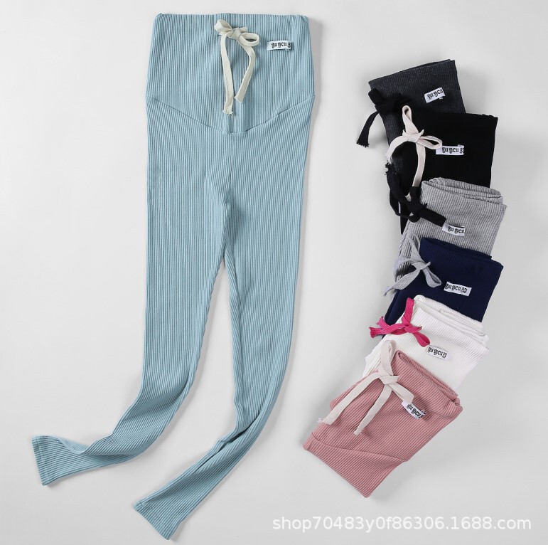 Real shot multicolor cotton maternity leggings fashion Baidu pregnant women thread maternity pants W064