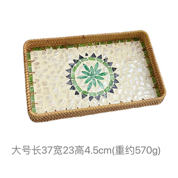 Vietnamese rattan shell tray fruit plate grows square tray household…