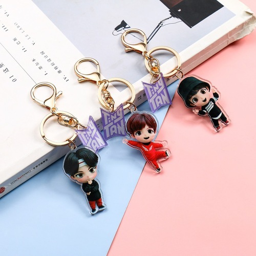 Temu hot selling BTS new TinyTAN cartoon acrylic keychain pendant peripheral same style
