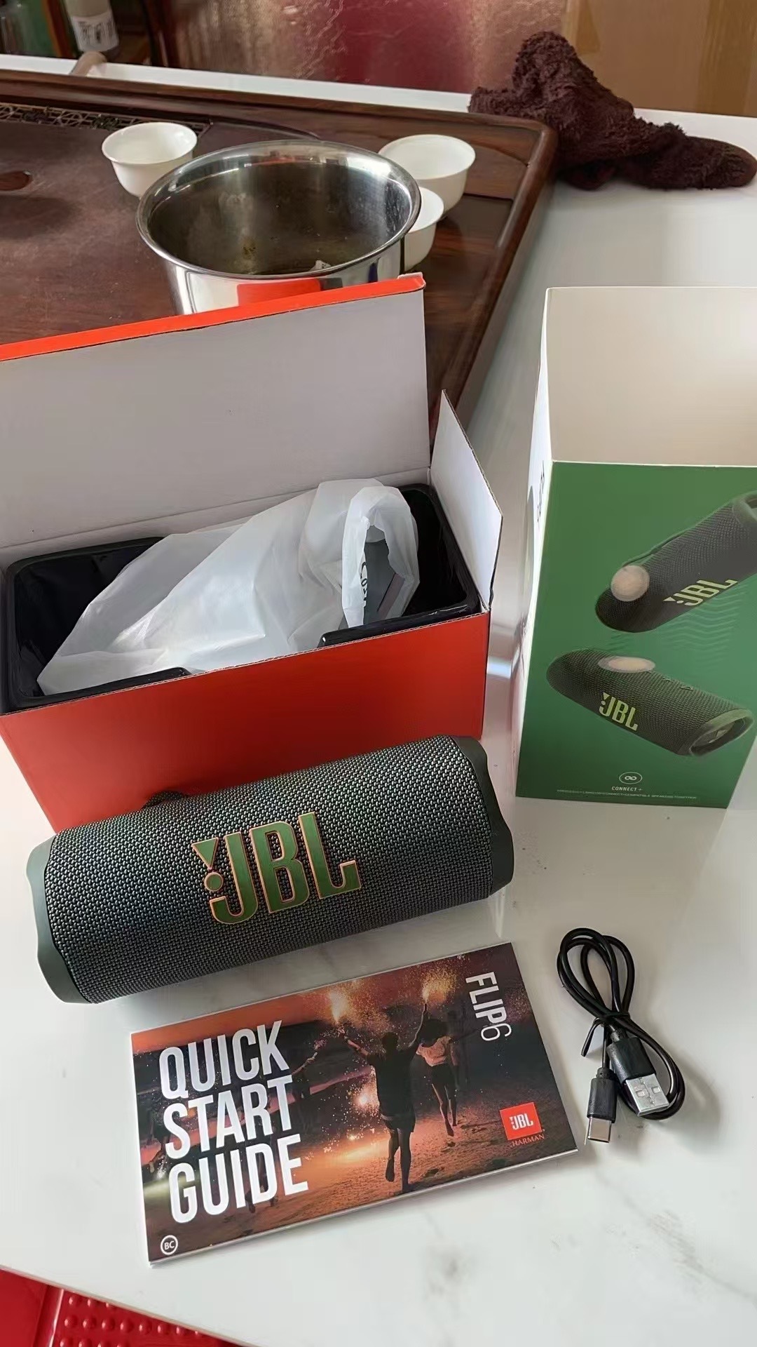 Nuevo altavoz actualizado FLIP6 estampado caleidoscopio Altavoz Bluetooth inalámbrico de sexta generación Subwoofer de red de tela Tarjeta de hogar pequeña