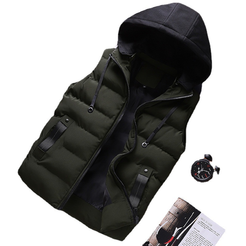 Chaleco de los hombres Otoño e Invierno engrosada moda personalizada estilo coreano chaleco caliente chaleco abajo chaqueta casual chaqueta