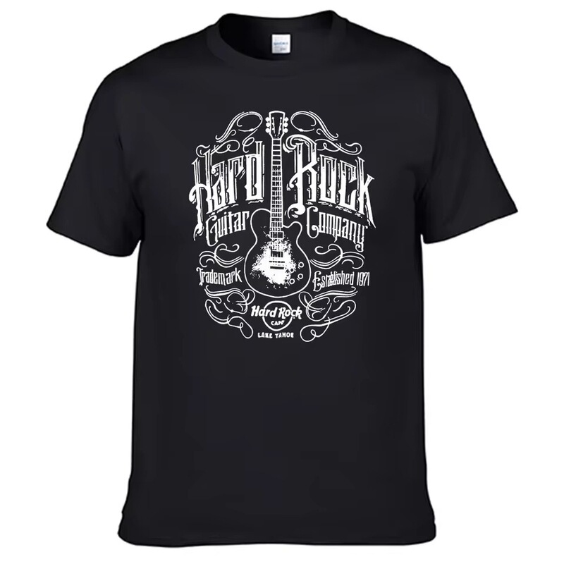 Hard Rock Cafe T-Shirt Cotton Men's Shirt Loose Fit Factory Direct No Tags Round Neck Casual Mature Style