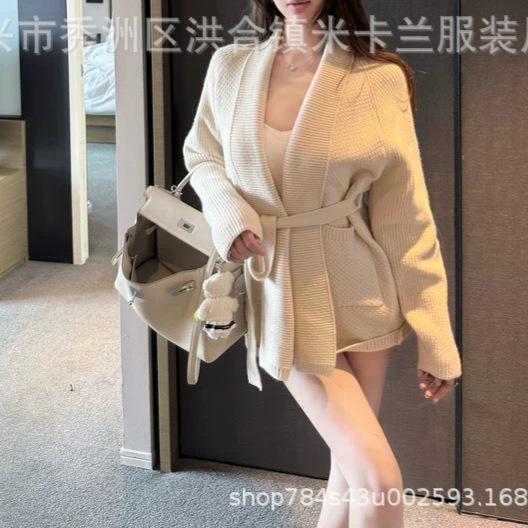 厂家直销毛针织开衫外套女2026新款中长款大衣小个子早秋百搭时尚