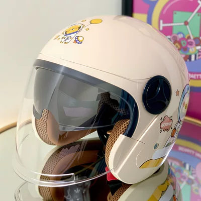 Motosiklet kaskı (dəbilqə) – All-Season Motorcycle Safety Helmet - khakidola-astronaut-hd-anti-fog-double-mirror-model-new-national-standard-class-a-one-size-fits-all-55-60cm