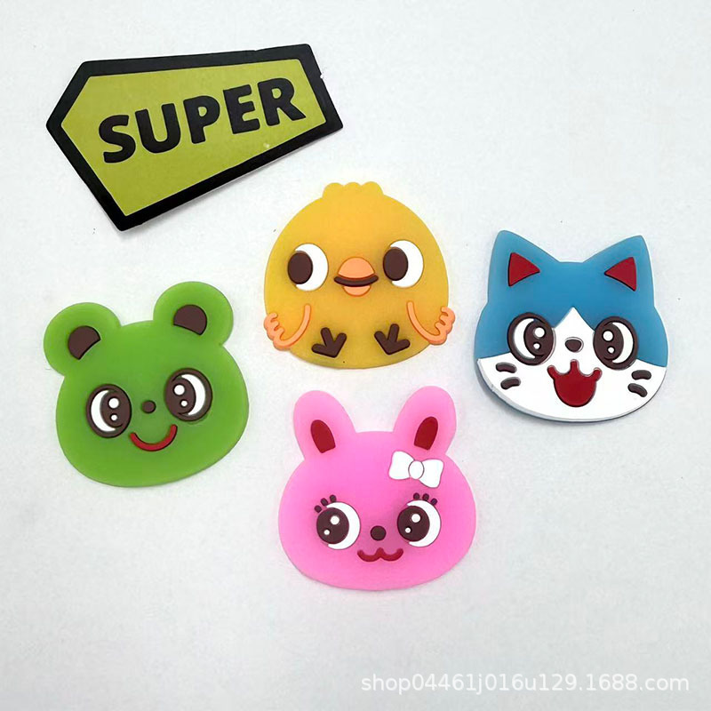 Cute Cartoon Animal Stickers, Soft Pvc Resin Accessories, DIY Cream Glue Phone Case Materials