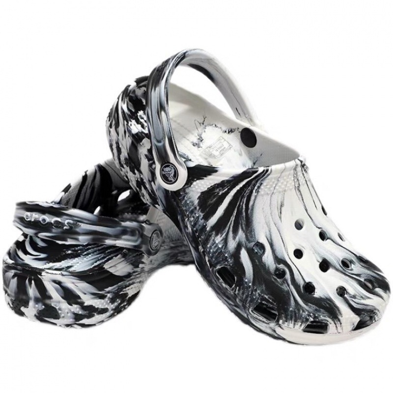 Cro foreign trade men and women beach hole shoes classic marble pattern beach shoes 206867
