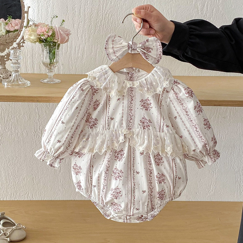 26 New Spring Models of Baby Lace-Trimmed Rompers, Girls' Ins-Style Dresses, Sisters' Spring Outfits, Baby Clothes