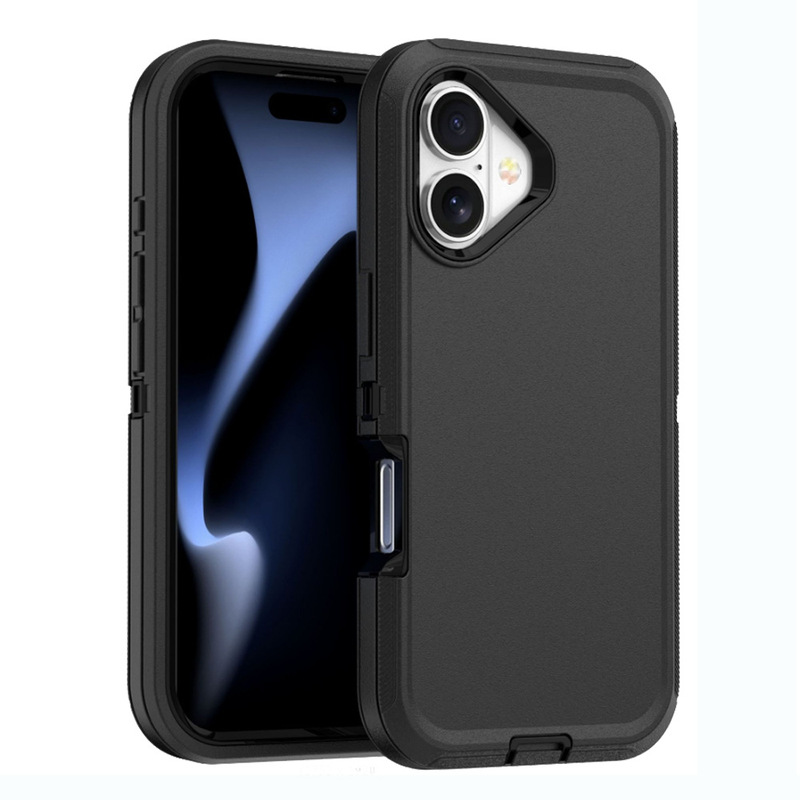 Foreign Trade Hot Model Suitable for Iphone16 Pro Three-Proof Mobile Phone Protective Case Cl Three-In-One Anti-Fall Mobile Phone Case