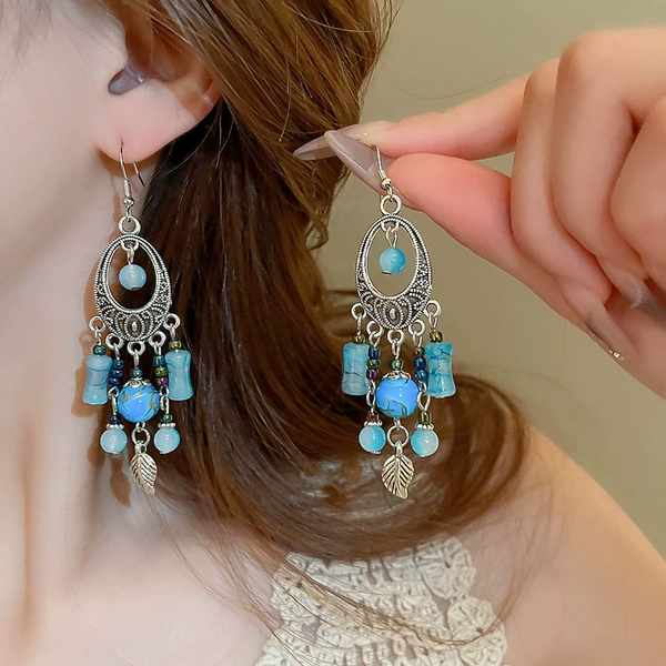 8# ear hook-silver-blue
