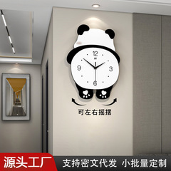 クリエイティブパンダの掛け時計のリビングルームの高級感家庭用装飾時計の壁を掛けて静かにします。