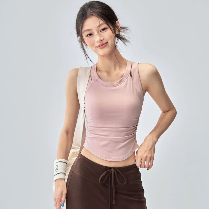 Plus-Size Yoga Set for Women, Summer Style, Waist-Cinching, Ruched, Strapless, Beautiful Back, High-Waisted, Sporty, Tie-Up Long Pants, Comfortable and Lightweight