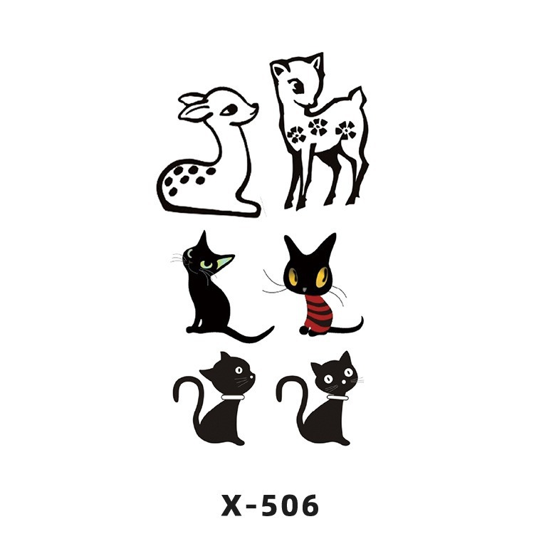 Arco de flor pequeña pegatinas de tatuaje fresco 3D dibujos animados transfronterizo Henna rosa impermeable texto en inglés pegatinas de tatuaje