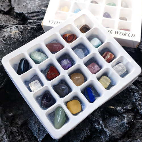 Wholesale Foreign Trade Crystal Gemstone Raw Specimen 20 Kinds of Materials Boxed Teaching Materials for Student Science Education