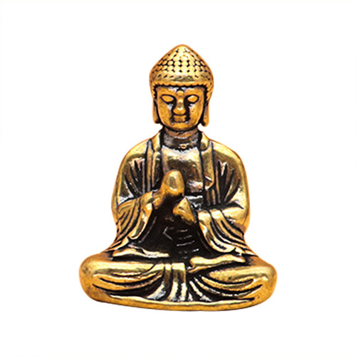 Tathagata Buddha Bronze Statue Keychain Pendant Brass Ornaments New Year's Day Crafts Small Bronze New Year Gifts Wholesale