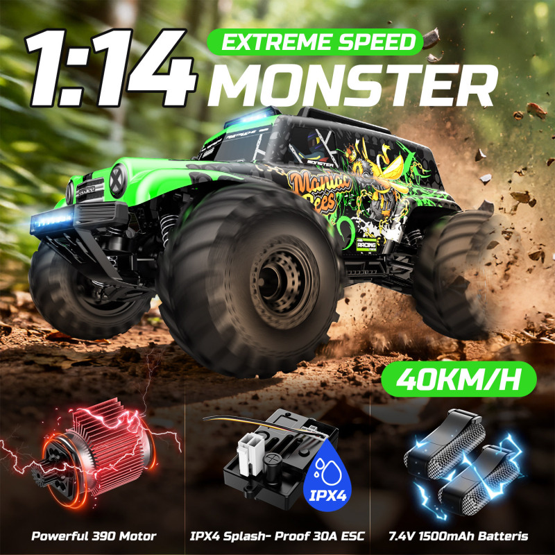 New Cross-Border Remote Control Car 1:14 Scale Brushed Full Proportional High-Speed Car Four-Wheel Drive Climbing Car Remote Control Off-Road Toy Car