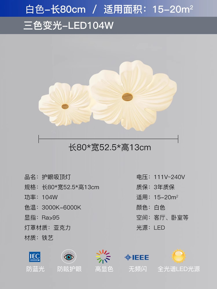 2025 nueva lámpara de techo de espectro completo sala de estar sensación de alto nivel simple moderna lámpara de dormitorio iluminación de decoración doméstica Zhongshan