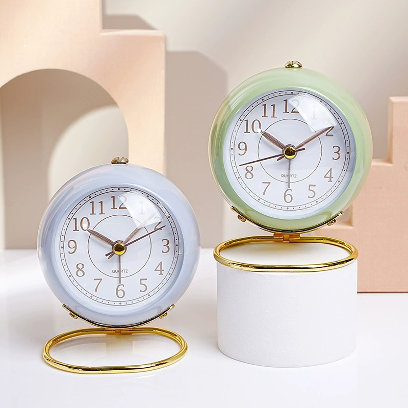 Креативный европейский металлический будильник бесшумные часы, чтобы разбудить студентов будильник детская спальня светящийся настольные часы оптом
